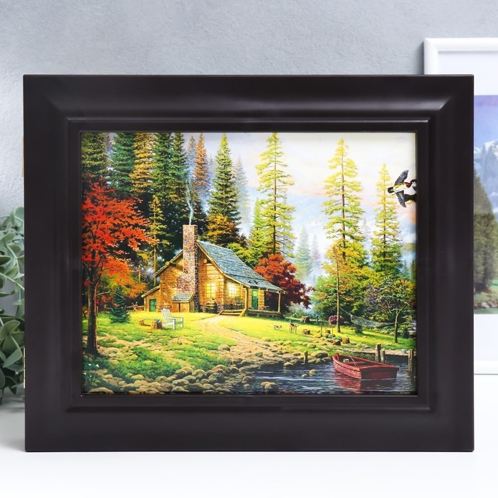 Ключница Ключница "Утки у лесного домика" Венге 26,5х31,5х4,5 см МИКС