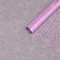 Пленка для цветов "Бантики", св. сиреневая, 0,6 х 9.3&plusmn;5% м, 40 мкм, 200 гр