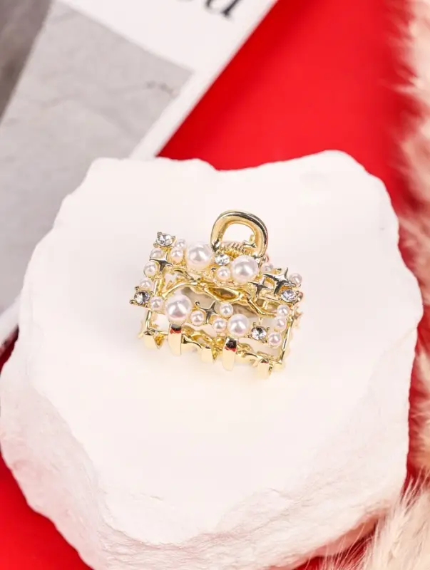 Крабик для волос &laquo;Саманта галант&raquo;, прямой, 3 см, золотистый