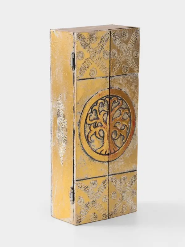 Ключница "Древо" (6 крючков) 14х7х32 см, МДФ, цв. золото