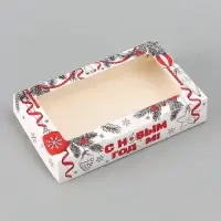 Коробка подарочная новогодняя, складная 20&times;12&times;4 см &laquo;С Новым годом!&raquo;