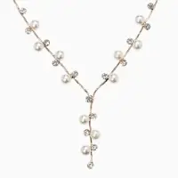 Набор 2 предмета: серьги, колье &laquo;Изумление&raquo;, ветвь, белый в золоте, 42 см