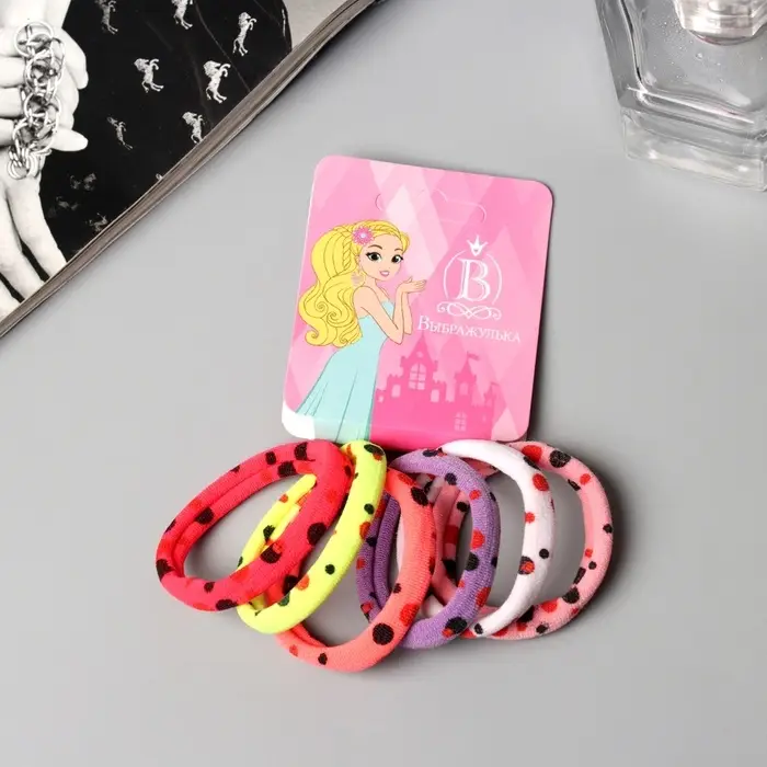 Резинка для волос Резинка для волос "Спорт" (набор 6 шт) горох