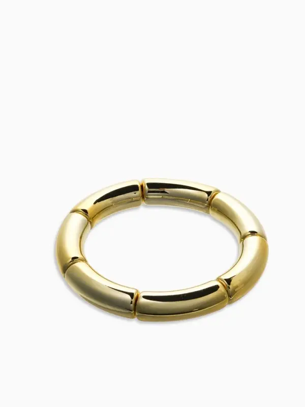 Браслет пластик на резинке Браслет пластик на резинке "Стиль" гладкий, цвет золото