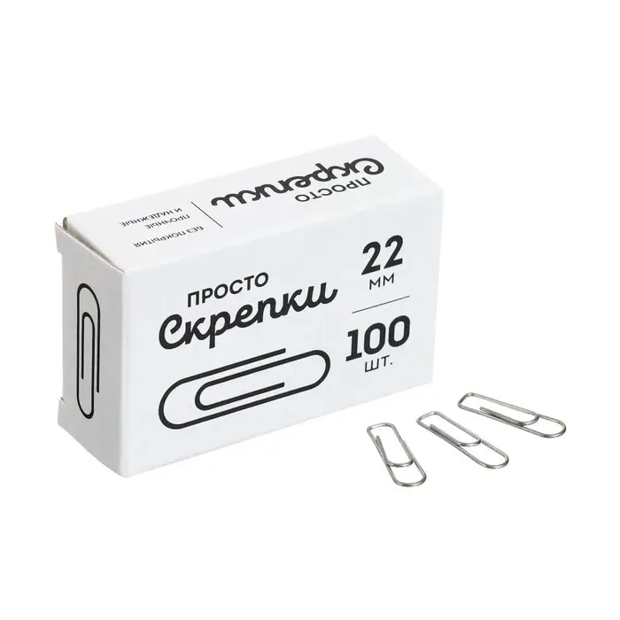 Скрепки канцелярские GLOBUS, 22 мм, 100 шт., без покрытия Скрепки канцелярские GLOBUS, 22 мм, 100 шт., без покрытия
