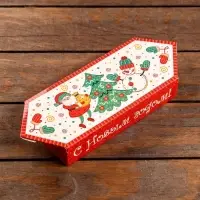 Подарочная коробка «Конфета танцы дляелкой» новогодняя упаковка, 10×20×4.3 см
