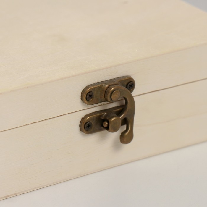 Шкатулка дерево под роспись "Прямоугольная" замок крючок 15х10х5 см