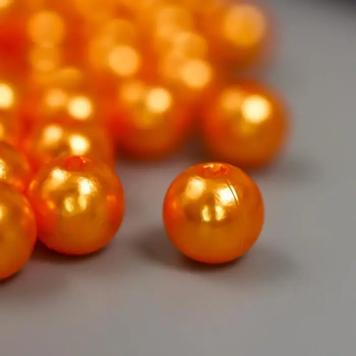 Бусины для творчества пластик Бусины для творчества пластик "Мандариновый" набор 200 шт d=0,6 см