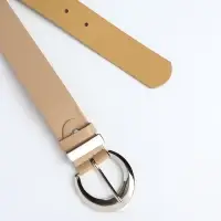 Ремень женский с винтом, 110&times;3.3 см, пряжка металл, серебристая, бежевый