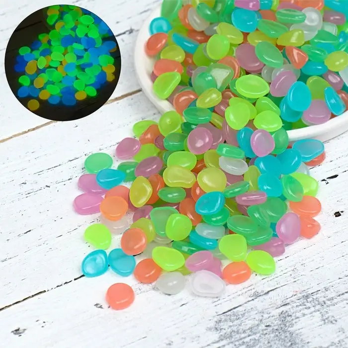 Декоративные камни для аквариума, 8-11 мм, 200 г, светящиеся, 8-11 мм, 200 г, МИКС