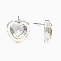 Серьги "Кристалл" сердце, цвет прозрачно-жёлтый бриллиант