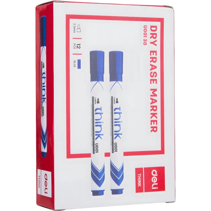 Маркер для белых досок Deli Think 2 мм синий кругл.нак.EU00130