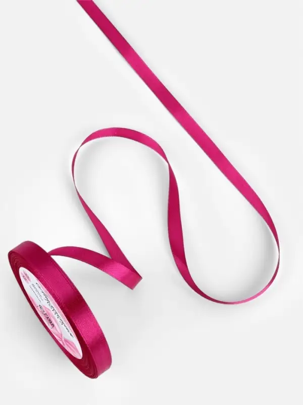 Лента атласная, 10 мм, 23±1 м, ярко-розовая №27 Лента атласная, 10 мм, 23±1 м, ярко-розовая №27