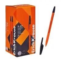 Ручка шариковая ErichKrause R=301 Orange Stick, узел 0.7 мм, чёрная