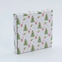 Блюдо сервировочное новогоднее Доляна &laquo;Праздник к нам приходит&raquo;, 20&times;15.5&times;3 см, доломит, белая, зелёная