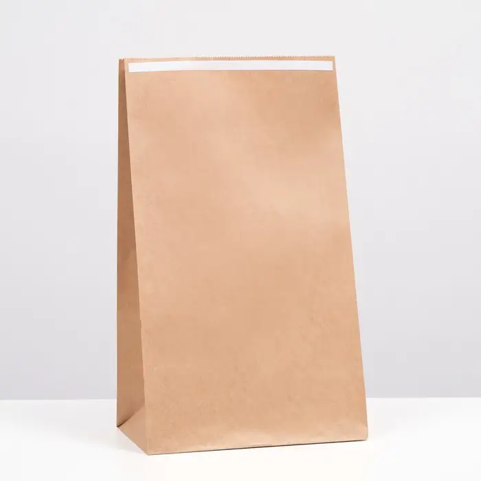 Пакет крафт бумажный фасовочный, прямоугольное дно, с клеевой лентой 24 х 14 х 40 см Пакет крафт бумажный фасовочный, прямоугольное дно, с клеевой лентой 24 х 14 х 40 см