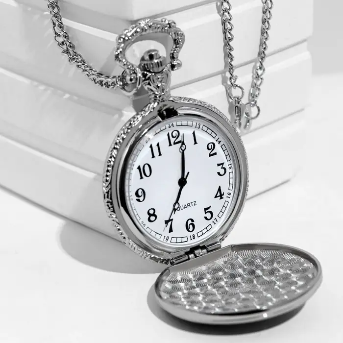 Часы карманные &laquo;Солнце&raquo;, кварцевые, циферблата d=3.5 см, цепочка 80 см