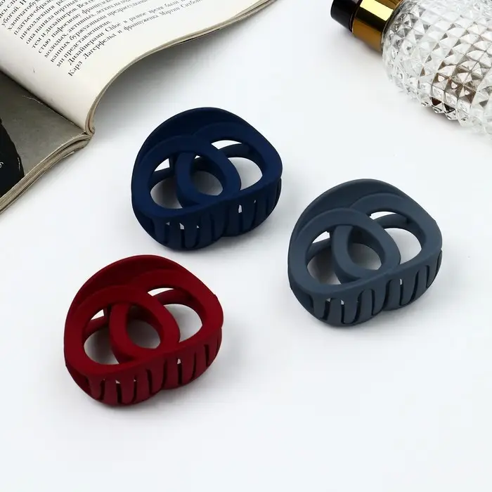 Крабик для волос «Леона», круги классика матовый, 6.5 см, МИКС Крабик для волос «Леона», круги классика матовый, 6.5 см, МИКС