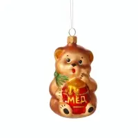 Ёлочная игрушка &laquo;Мишка с мёдом&raquo;, h=7.8 см