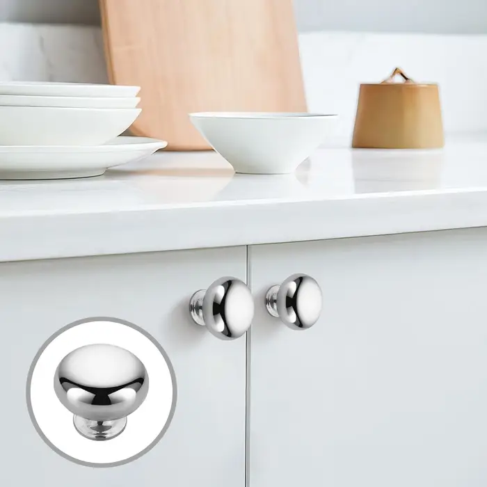 Ручка-кнопка CAPPIO РК120, d=32 мм, пластик, цвет хром