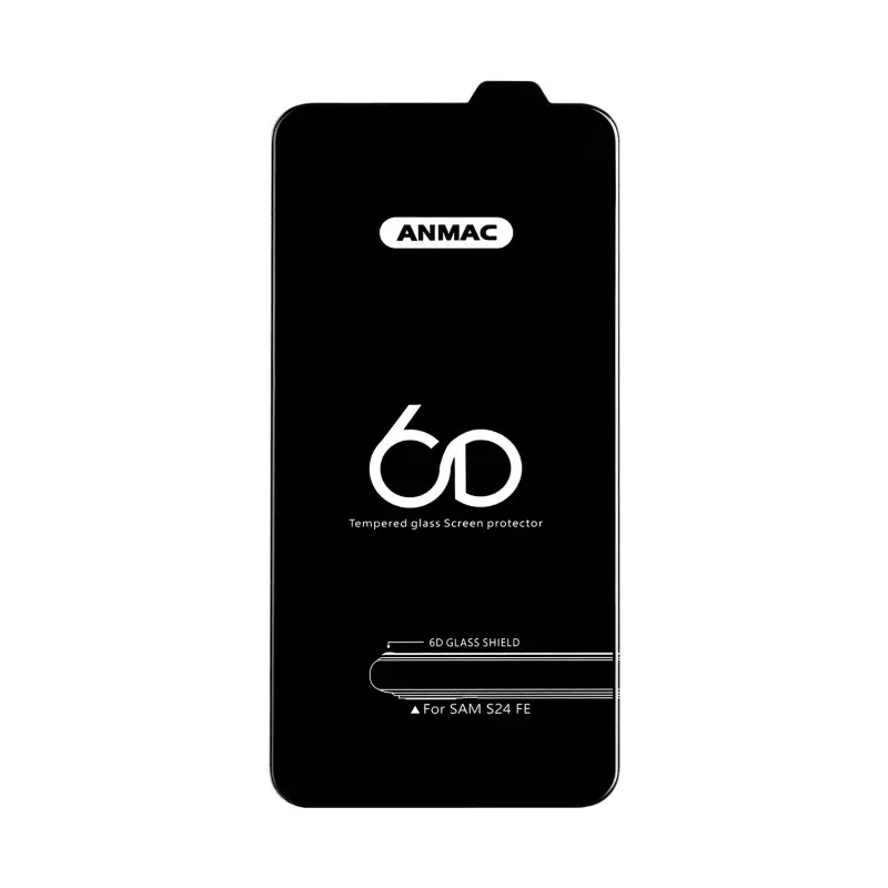 Защитное стекло для Samsung S24 FE Anmac 6D Black без упаковки Арт. 1137548 (10 шт./уп.)