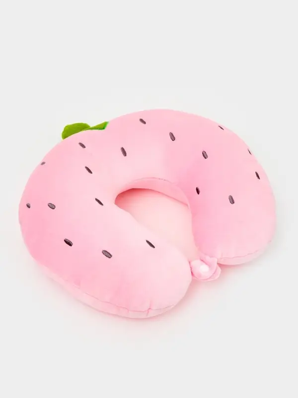 Мягкая игрушка - антистресс подголовник "Клубничка" с маской для сна