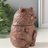 Шкатулка с крышкой для украшений &laquo;Медведь&raquo;, 11&times;7 см, коричневая