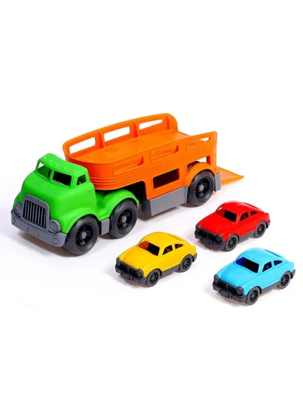 Грузовик - автовоз детский, с 3 машинками, цвет МИКС