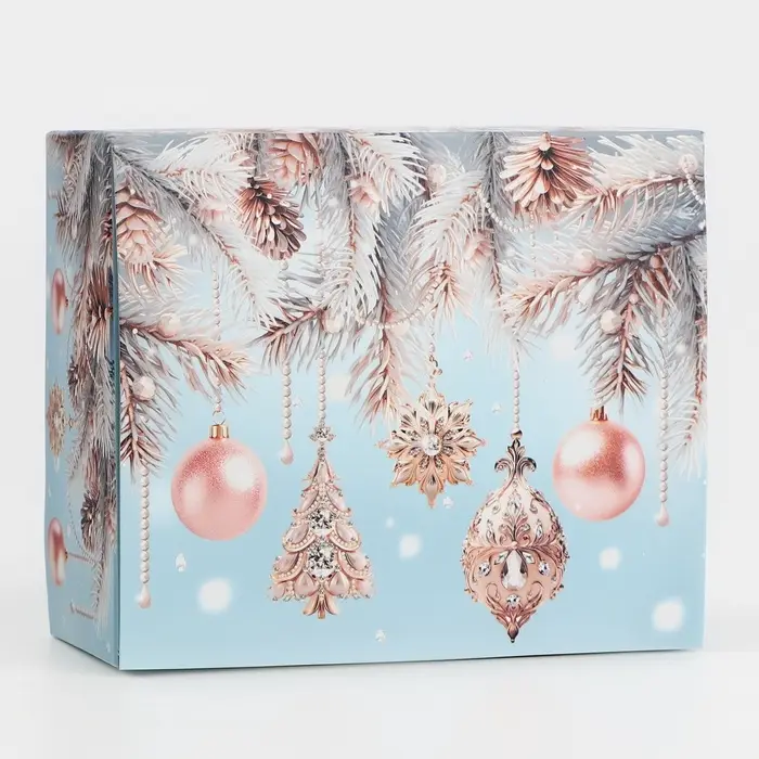 Коробка новогодняя складная «Чудесных мгновений», 12 х 10 х 5 см Коробка новогодняя складная «Чудесных мгновений», 12 х 10 х 5 см