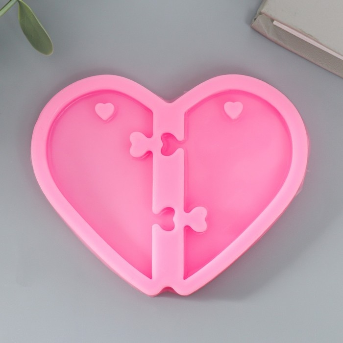 Молд силикон "Сердце-пазл" 2 части