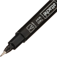 Маркер перманентный Attache 0,4/1мм черный, двусторонний, игольчатый/кругл