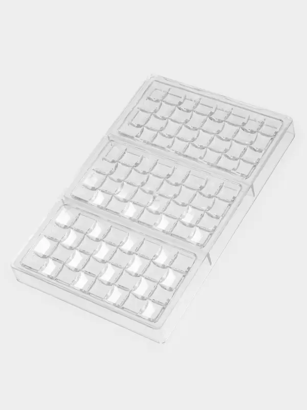 Форма для шоколада KONFINETTA &laquo;Инфинити&raquo;, 27.5&times;17.5&times;2.5 см, 3 ячейки 15.3&times;7.5&times;0.8 см, пластик, прозрачная