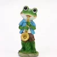 Садовая фигура из полистоуна &laquo;Лягушонок с саксофоном&raquo;, 8.5&times;11&times;25 см, Greengo