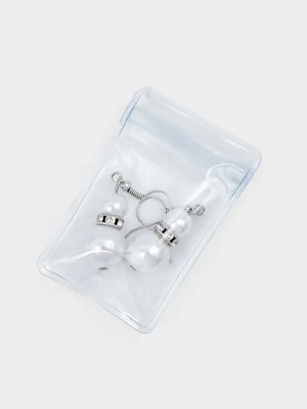 Органайзер-упаковка набор для хранения украшений QF, с зип-лок замком 10 шт., 6&times;4 см, прозрачный