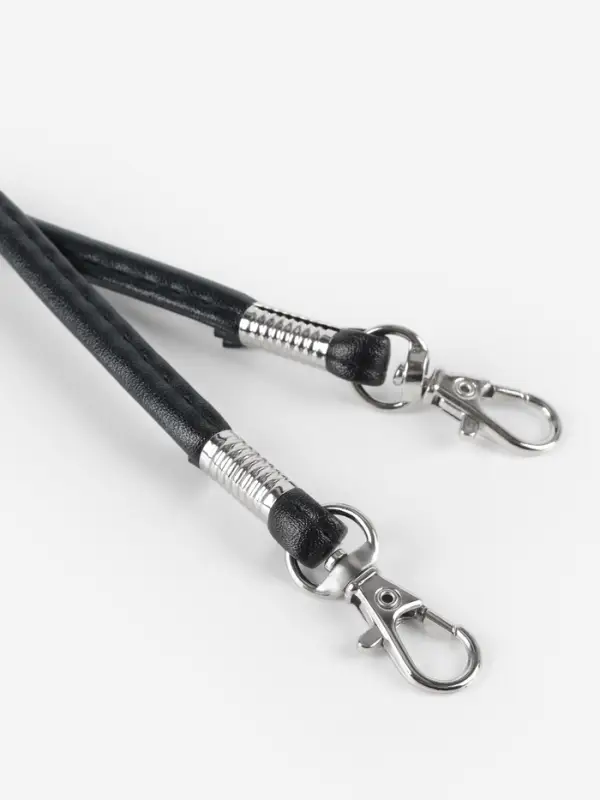 Ручка-шнурок для сумки, с карабинами, 120&times;0.6 см, чёрная