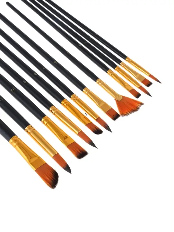 Набор кистей для рисования Calligrata, синтетика, 12 штук: № 1, 2, 3, 4, 5, 6, 7, 8, 9, 10, 11, 12