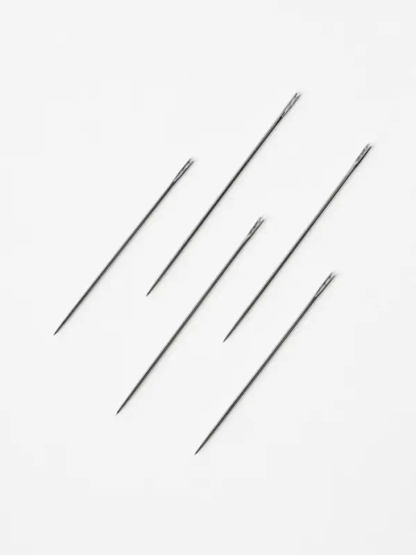 Иглы швейные TEIRA, самовдеваемые, d=0.7/0.7/0.8 мм, 3.7-4.2 см, набор 5 шт.