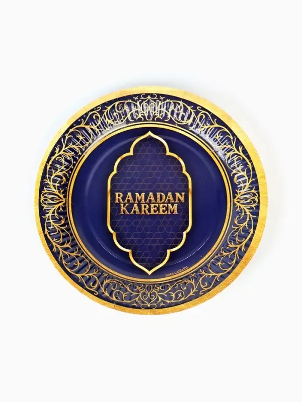 МП Набор бумажной посуды «Ramadan», синий, 12 персон МП Набор бумажной посуды «Ramadan», синий, 12 персон