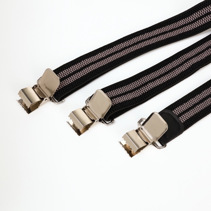 Подтяжки взрослые, ширина 3,8 см, цвет чёрный/серый Подтяжки взрослые, ширина 3,8 см, цвет чёрный/серый