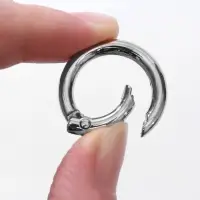 Кольцо-карабин, d=20/28 мм, толщина - 4 мм, 5 шт., цвет серебряный