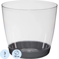 Кашпо ОРХИДЕЯ D180мм 3л с поддоном, Прозрачный