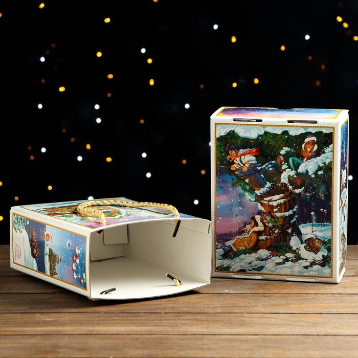 Новый год. Подарочная коробка Новый год. Подарочная коробка "Сказки Пушкина", 16,5 х 7,9 х 20,8 см.
