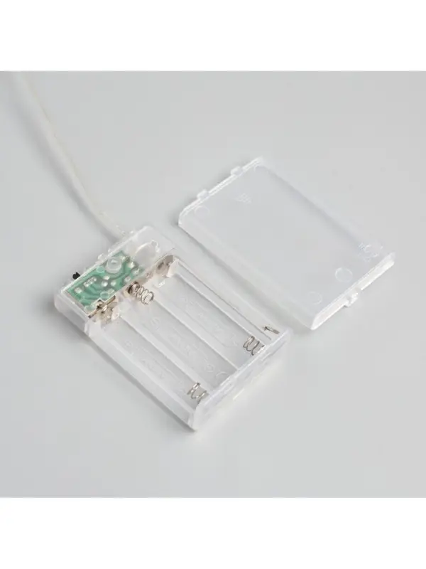 Гирлянда &laquo;Мишура&raquo; 1 м, роса, IP20, серебристая нить, 100 LED, 2 режима, от батареек АА&times;3, свечение белое