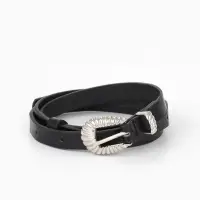 Ремень жен, 02-01-02-01, 1,5*0,3*110 см, без винта, пряжка серебро, 1 прокол, черный