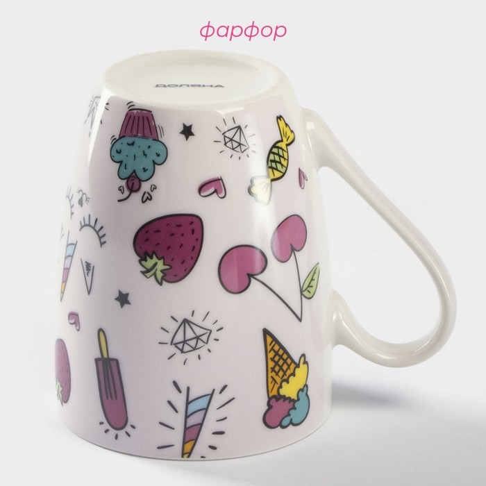 Кружка фарфоровая Доляна «Сладости», 350 мл Кружка фарфоровая Доляна «Сладости», 350 мл