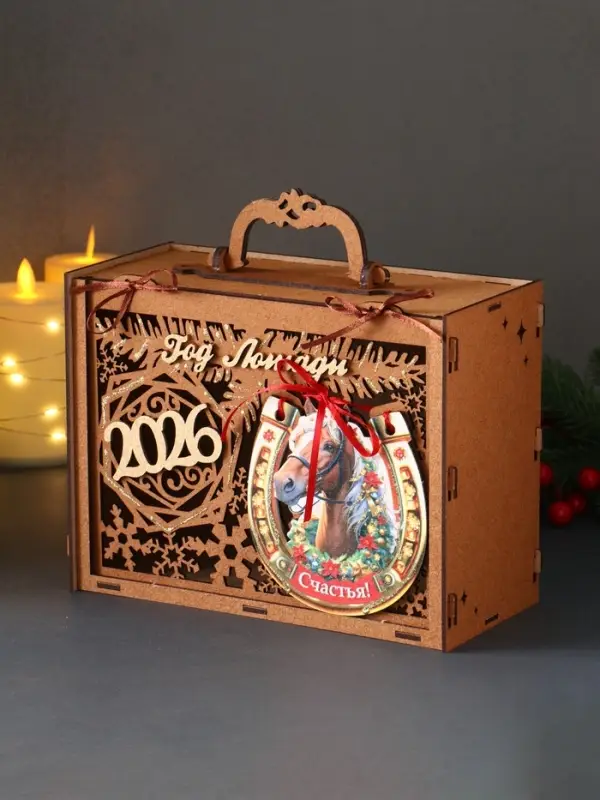 Шкатулка «Год Лошади 2026», с подковой, 23×18×10.5 см Шкатулка «Год Лошади 2026», с подковой, 23×18×10.5 см