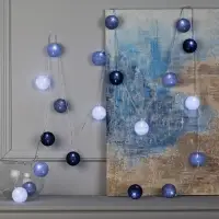 Гирлянда &laquo;Нить&raquo; 5 м с насадками &laquo;Клубки кофейные&raquo;, IP20, прозрачная нить, 20 LED, свечение белое, 220 В