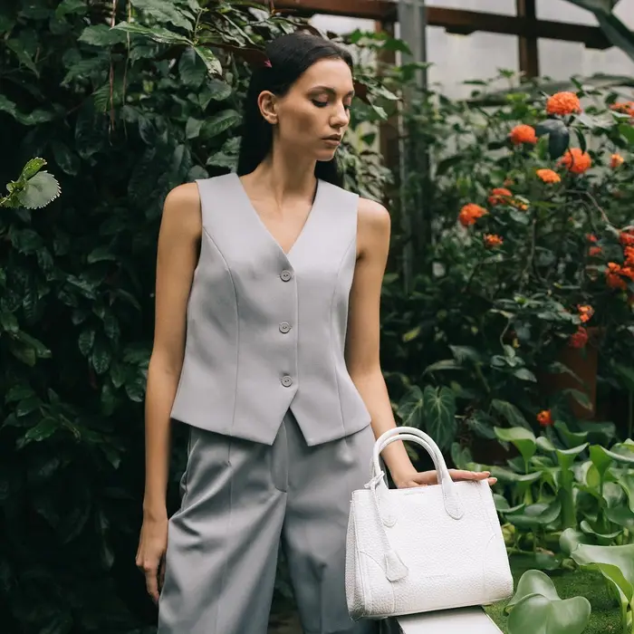 Сумка женская тоут TEXTURA на молнии, 25&times;7&times;21 см, однотонная, белая