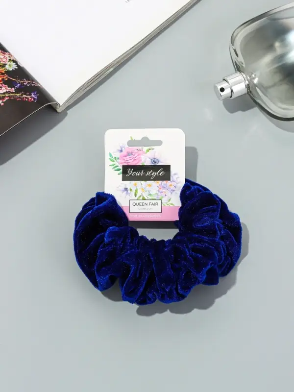 Резинка для волос «Орбита», джемма бархат, 10 см, синяя