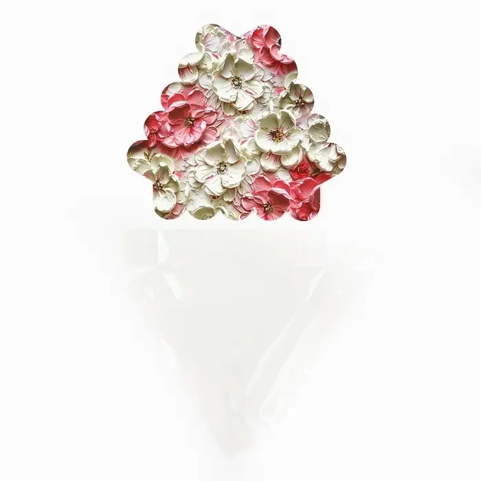 Коробка для кондитерских изделий с пластиковой крышкой «Розовые цветы», 18 х 3 см